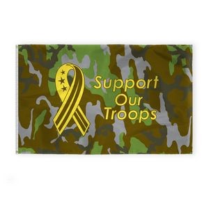 Support Our Troops Flags 5x8 foot (camouflage background)