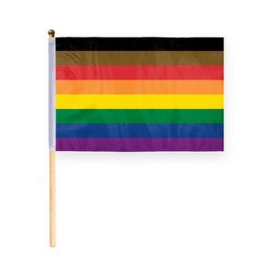8''x12'' 1ply ePoly People of color Pride Stick Flag (Printed)