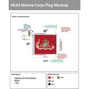 Marine Corps Flags 55x62 inch