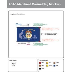 Merchant Marine Flags 5x8 foot