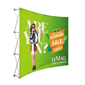 10' x 8' Pop Up Fabric Foldable Display Wall - Curved