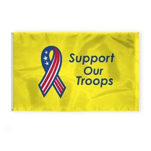 Support Our Troops Flags 5x8 foot (yellow background)