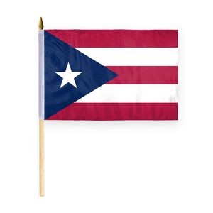 Puerto Rico Stick Flags 12x18 inch