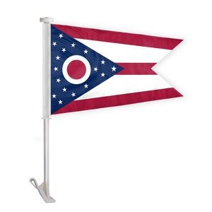 Ohio Car Flags 10.5x15 inch