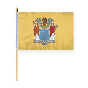 New Jersey Stick Flags 12x18 inch