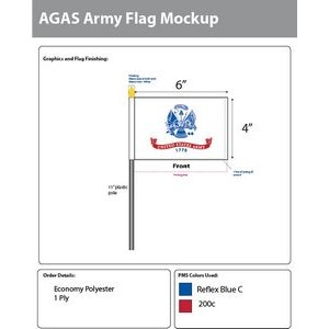 Army Stick Flags 4x6 inch