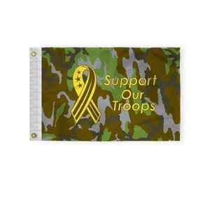 Support Our Troops Flags 12x18 inch (camouflage background)