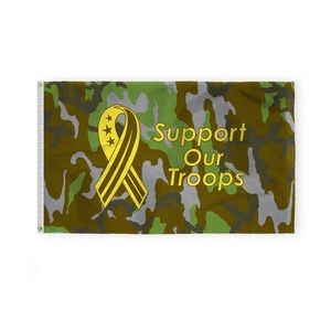 Support Our Troops Flags 3x5 foot (camouflage background)