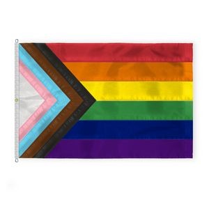 10 ' x 15 ' 1ply Nylon Progressive Pride Deluxe Flag