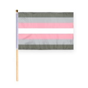 8''x12'' 1ply ePoly Demi girl Pride Stick Flag (Printed)