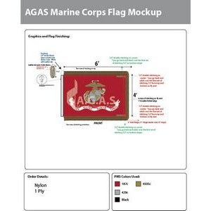 Marine Corps Parade Flags 4x6 foot