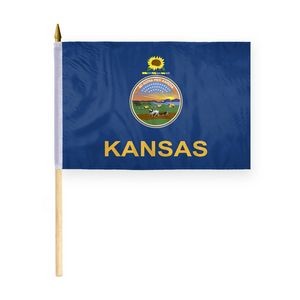 Kansas Stick Flags 12x18 inch