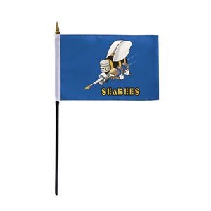 Seabees Stick Flags 4x6 inch