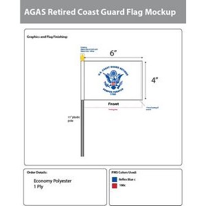 Coast Guard Retired Stick Flags 4x6 inch