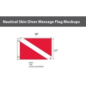 Skin Diver Deluxe Flags 12x18 inch