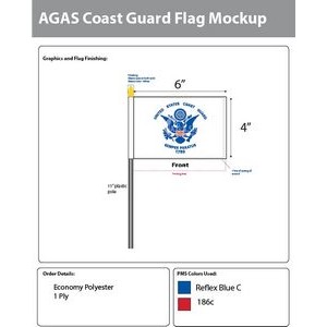 Coast Guard Stick Flags 4x6 inch