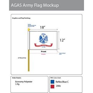 Army Stick Flags 12x18 inch