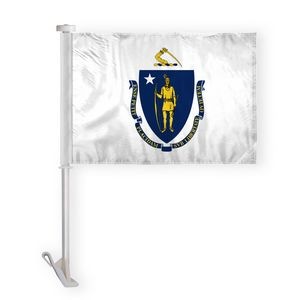 Massachusetts Car Flags 10.5x15 inch
