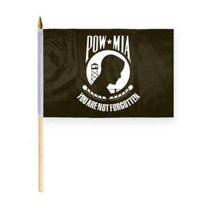 POW MIA Stick Flags 8x12 inch (black & white)