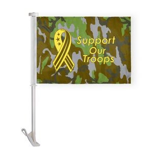 Support Our Troops Car Flags 12x16 inch Economy (camouflage)