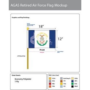 Air Force Retired Stick Flags 12x18 inch