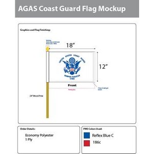 Coast Guard Stick Flags 12x18 inch