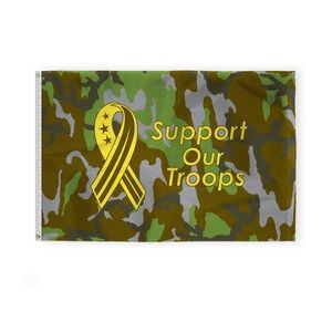 Support Our Troops Flags 4x6 foot (camouflage background)