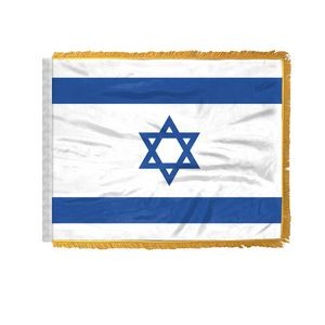 Israel Antenna Flag w/fringe 4"x6"