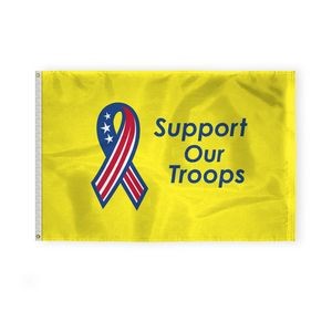 Support Our Troops Flags 4x6 foot (yellow background)