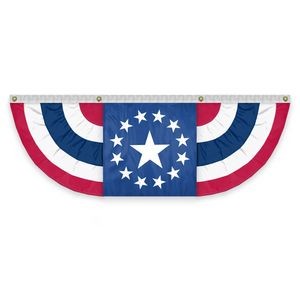 USA Pleated Full Fans with Center 3x9 Foot with Star