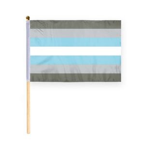 8''x12'' 1ply ePoly Demi boy Pride Stick Flag (Printed)