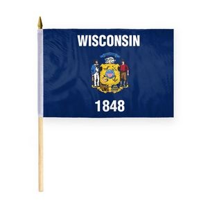 Wisconsin Stick Flags 12x18 inch