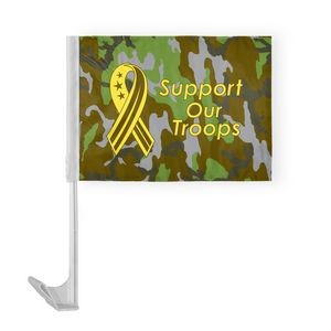 Support Our Troops Car Flags 10.5x15 inch Premium (camouflage)