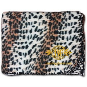 50"X60" Whipstitch Fleece Blanket - Leopard Print