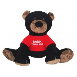 Plush Stuffed Animal Bank - Black Bear