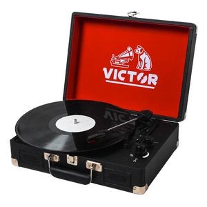 Victor Metro Dual Bluetooth Suitcase Turntable - Black