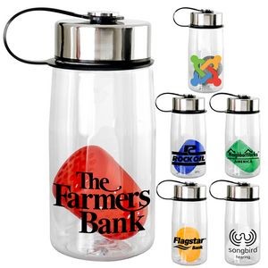 Metal Lanyard Lid 18 oz. Recycled Bottle with Floating Infuser