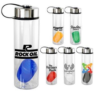 Metal Lanyard Lid 24 oz Recycled Bottle with Floating Infuser
