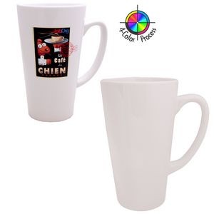 15oz Vitrified Cafe Latte Mug - 4 Color Process (White)