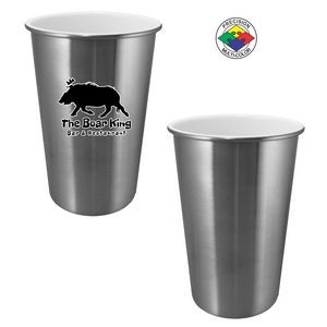16oz Stainless CeramiSteel Pint w/ Rolled Lip and White Ceramic Liner - Precision Spot Color