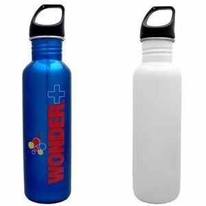 26 Oz. White Stainless Excursion Water Bottle (Screen Printed)