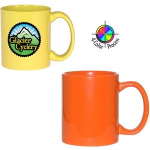 11oz Vitrified C-Handle Orange Mug - 4 Color Process