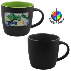12 Oz. Two-Tone Black/Black Euro Cafe Mug - 4 Color Process