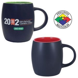 12oz Satin Black/Red Vero Robusto Barrel Mug - Dishwasher Resistant - Precision Spot Color