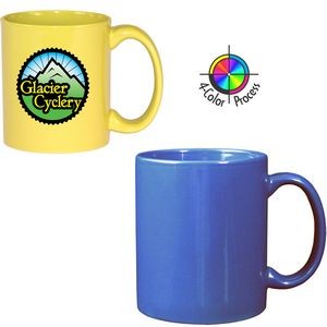 11oz Vitrified C-Handle Ocean Blue Mug - 4 Color Process
