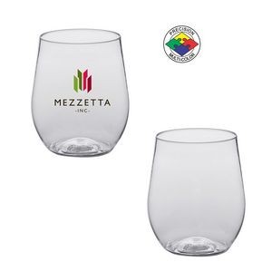 8oz BPA Free Clear Light Plastic Stemless Wine Glass - Precision Spot Color