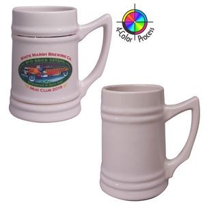 24 Oz. Natural Beige Stein Mug (Full Color)