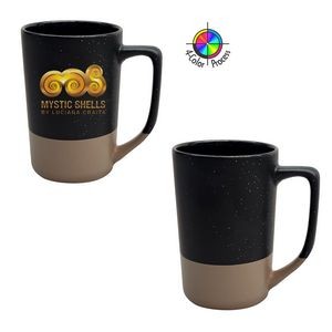 16oz Tall Phoenix Cafe Mug Speckled Black w/ Gray base (4 Color Process)