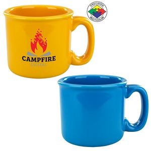 15oz Solid Bright Hawaiian Blue Retro Campfire Mug - Dishwasher Resistant - Precision Spot Color