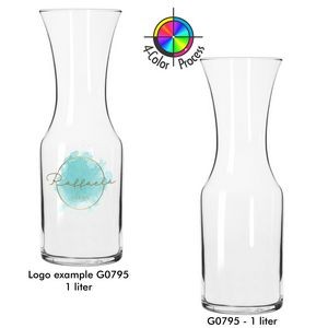 1 Liter Glass Flared Carafe/ Decanter (4 Color Process)